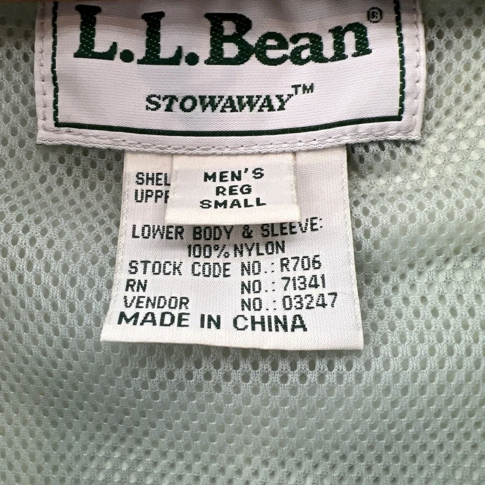 LL Bean Vintage Mens Small Gore-Tex Blue Anorak Nylon Windbreaker Hooded Outdoor